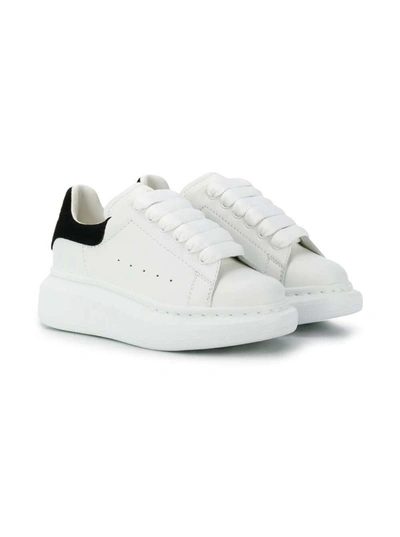Shop Alexander Mcqueen White Leather Oversize Sneakers In White/black