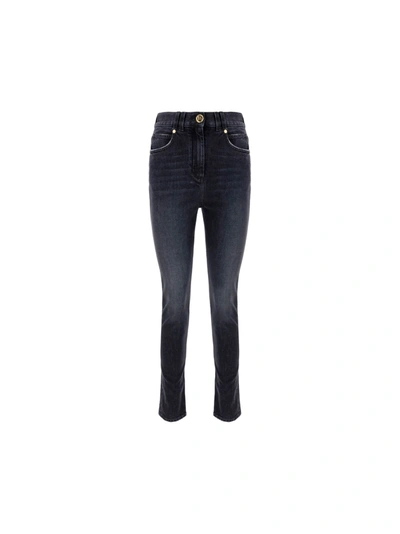 Shop Balmain Jeans In Noir Delave