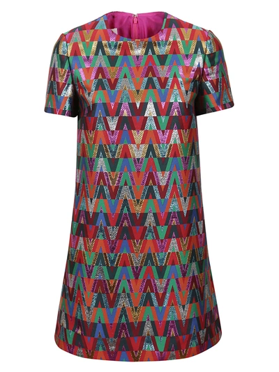 Shop Valentino Dress In Multicolor.