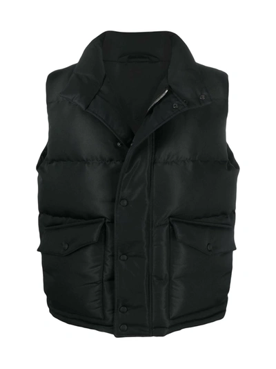 Shop Alexander Mcqueen Grft Prt Puffa Vest In Black