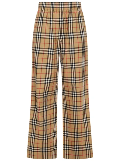 Shop Burberry Bubrerry Trousers In Beige