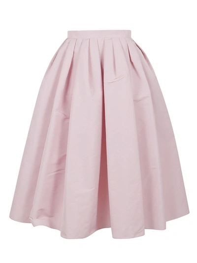 Shop Alexander Mcqueen Pleated Midi Skirt In Ice Pink