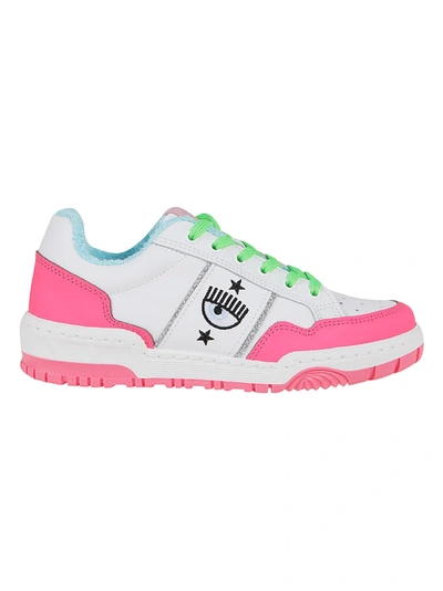 Shop Chiara Ferragni Sneakers In White Pink Fluo