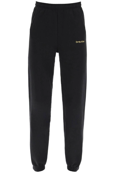 Shop Sporty And Rich Logo Embroidery Sweatpants In Black (black)