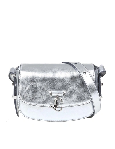 Shop Jimmy Choo Varenne Satchel / S Shoulder Bag In Silver Metallic Vintage Leather