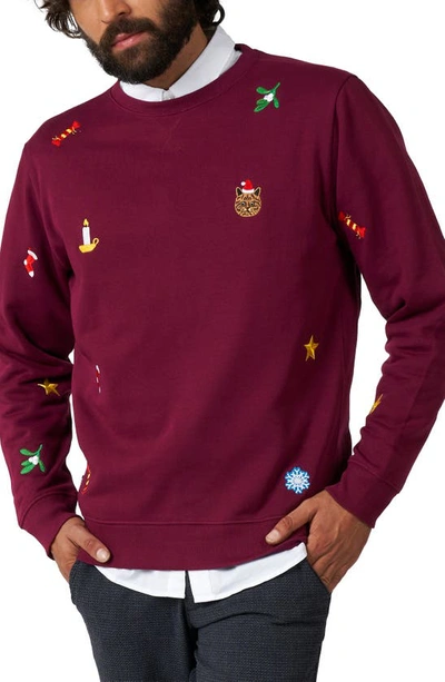 Opposuits Xmas Icons Embroidered Sweatshirt In Red