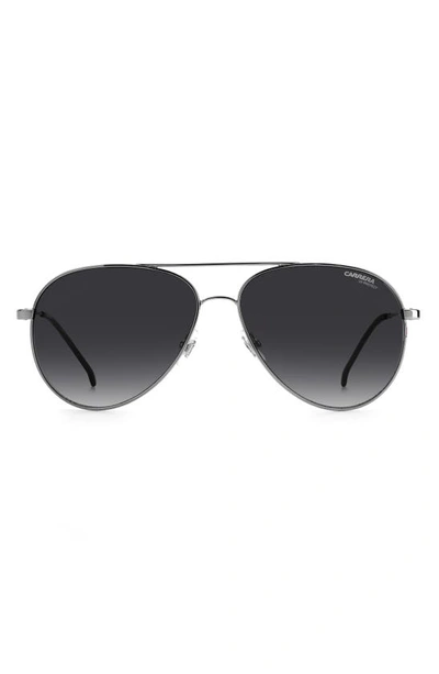 Shop Carrera Eyewear 58mm Aviator Sunglasses In Ruthenium / Grey Shaded