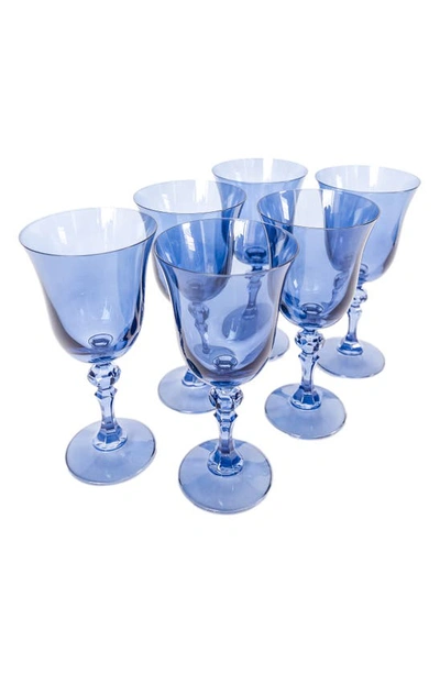 Shop Estelle Colored Glass Set Of 6 Regal Goblets In Blue