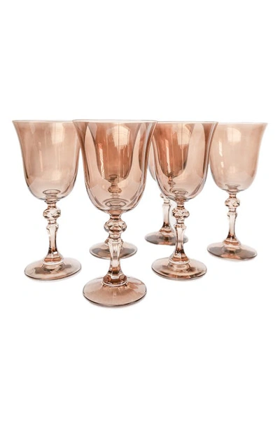 Shop Estelle Colored Glass Set Of 6 Regal Goblets In Amber Smoke