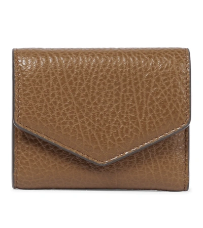 Shop Maison Margiela Small Leather Wallet In Cumin