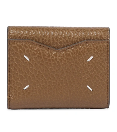 Shop Maison Margiela Small Leather Wallet In Cumin