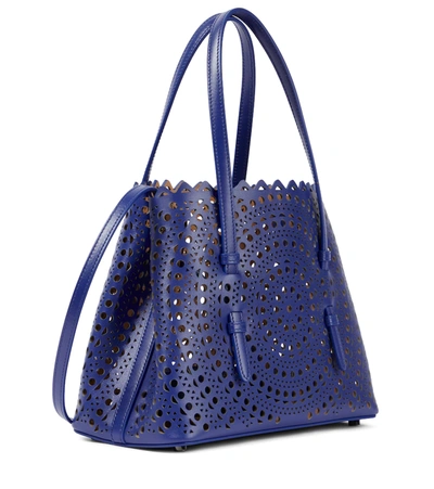 Shop Alaïa Le Mina 20 New Vienne Leather Tote Bag In Ultra Bleu