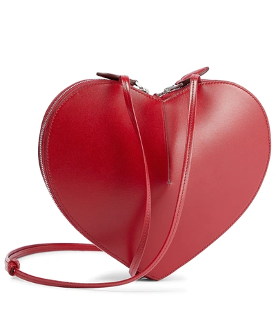 Shop Alaïa Caur Small Leather Shoulder Bag In Red