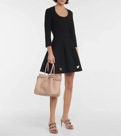 Shop Alaïa Angèle 25 Leather Tote In Sable