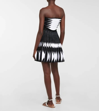 Shop Alaïa Paneled High-rise Miniskirt In Noir/blanc