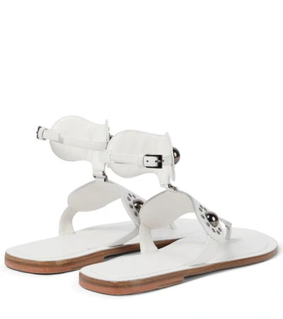 Shop Alaïa Studded Thong Sandals In White