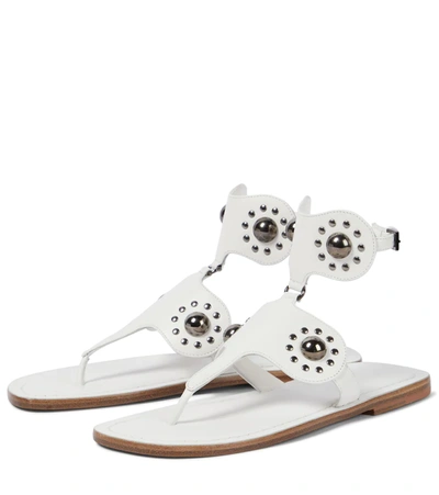 Shop Alaïa Studded Thong Sandals In White