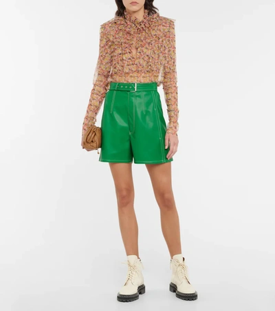 Shop Philosophy Di Lorenzo Serafini High-rise Coated Shorts In Green