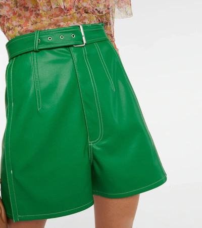 Shop Philosophy Di Lorenzo Serafini High-rise Coated Shorts In Green