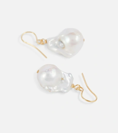 Shop Jil Sander Pearl Earrings In Natural