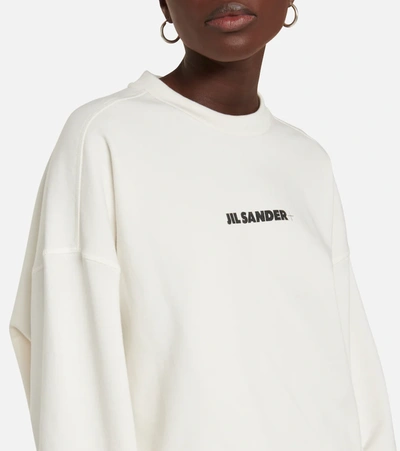 Shop Jil Sander Logo Cotton Sweatshirt In Natural