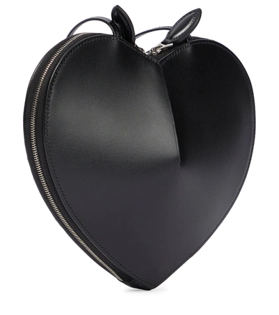 Shop Alaïa Le Caur Leather Shoulder Bag In Black