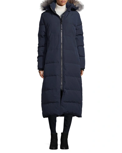 Shop Canada Goose Mystique Fur-hood Parka In Navy Marine