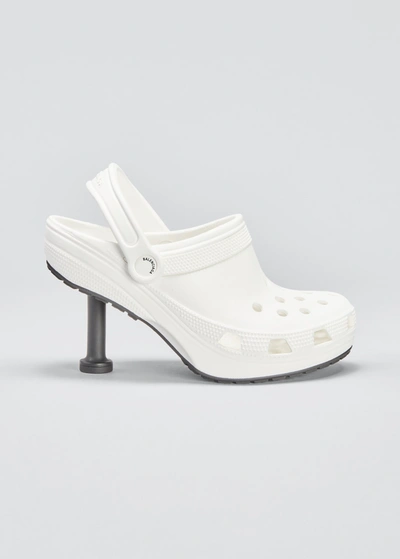 Shop Balenciaga X Croc Madame Rubber Stiletto Clogs In White