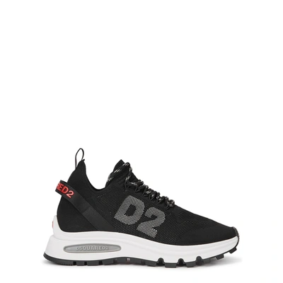 Shop Dsquared2 Run Ds2 Black Stretch-knit Sneakers