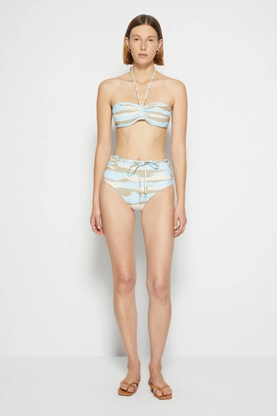 Shop Pre-spring 2022 Swimwear Opal Printed Bikini Bottom In Zebra Landscape Horizon