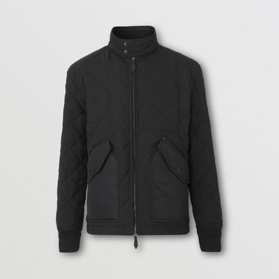 Shop Burberry Diamond Quilted Thermoregulated Jacket In Black