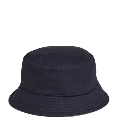 Shop Ermenegildo Zegna Logo Bucket Hat In Bl1 Blue