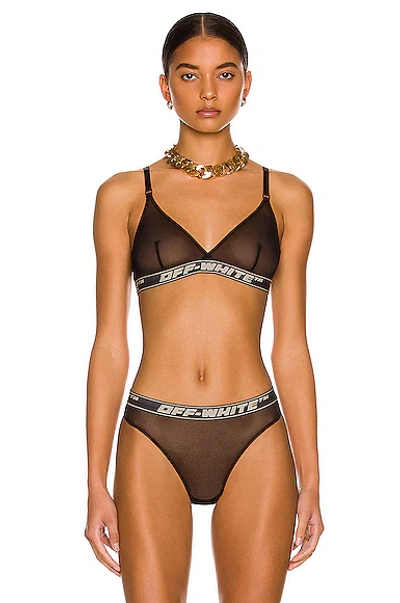 Shop Off-white Mesh Bra In Black