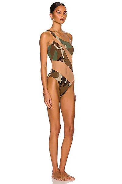 Norma Kamali Snake Mesh Mio Camo-print Swimsuit | ModeSens