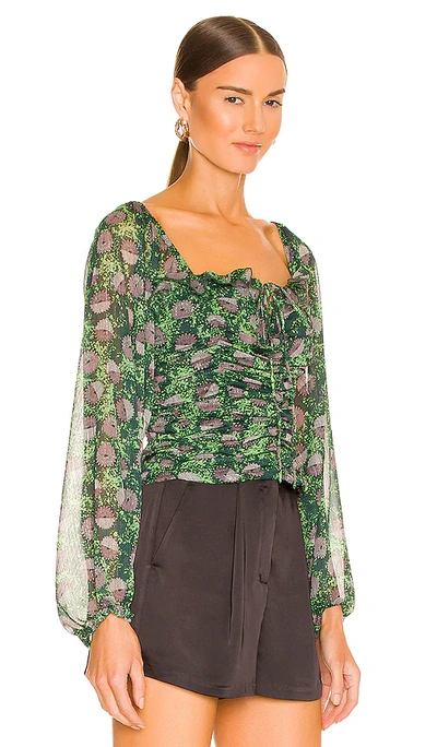Shop Bcbgeneration Ruched Square Neck Top In Green