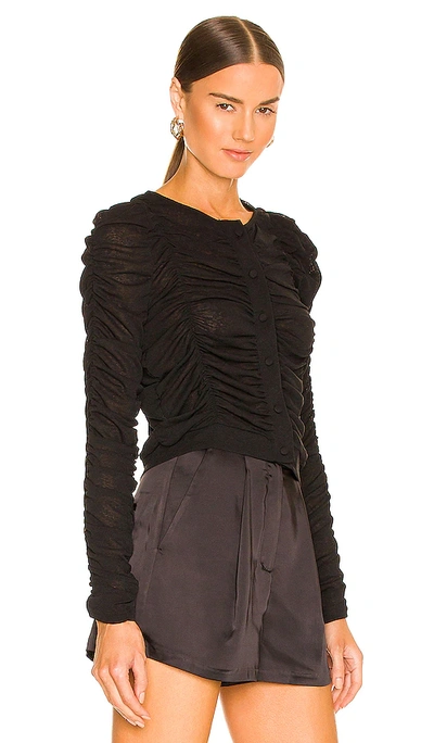 Shop Bcbgeneration Ruched Button Up Top In Black