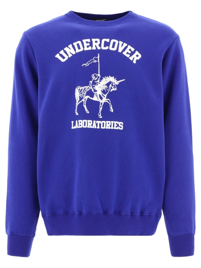Shop Undercover Logo Printed Crewneck Sweatshirt In Blue
