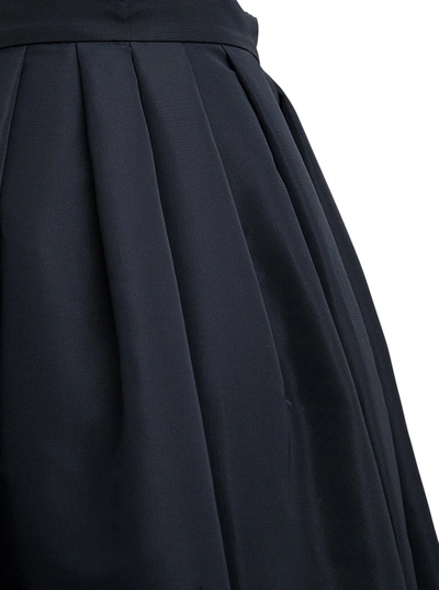 Shop Alexander Mcqueen Blue Pleated Skirt In Black