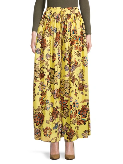 Shop Free People Women's Take It Easy Floral Palazzo Pants In Mellow