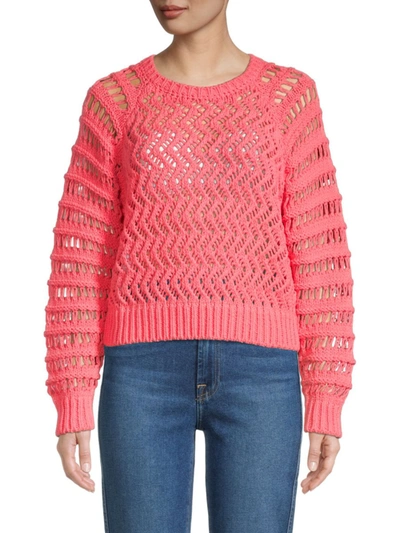 Shop Iro Women's Attica Open-knit Sweater In Candy Pink