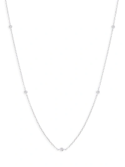 Shop Saks Fifth Avenue Women's 14k White Gold & 0.05 Tcw Diamond Necklace