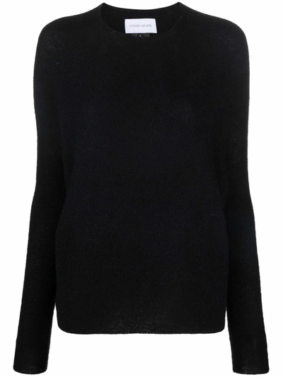 Shop Christian Wijnants Crew Neck Knitted Jumper In Black