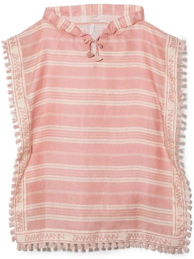 Shop Zimmermann Andi Striped Sleeveless Dress In Pink
