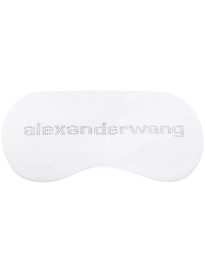 Shop Alexander Wang Logo-embellished Eye Mask In White
