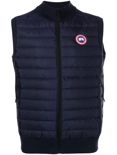 Shop Canada Goose Hybridge Knit Gilet In Blue