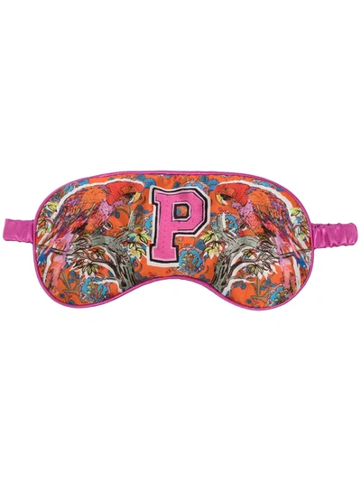 Shop Jessica Russell Flint P For Parrot Silk Eyemask In Pink