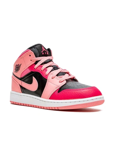 Jordan Kids' Air 1 Mid "coral Chalk" Sneakers In Red | ModeSens