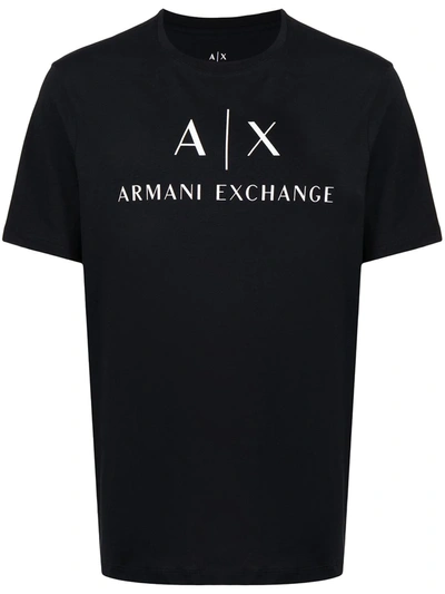 Shop Armani Exchange Logo Print T-shirt In Black