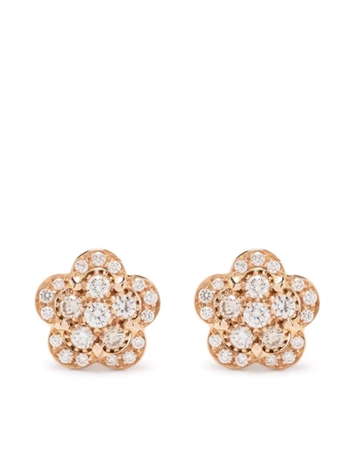 Shop Pasquale Bruni 18kt Rose Gold Figlia Dei Fiori Diamond Stud Earrings In Pink