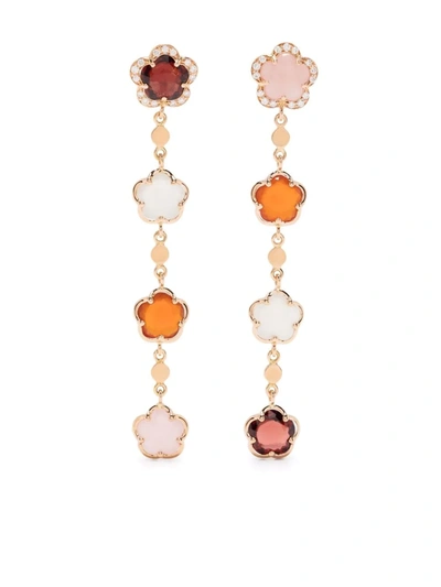 Shop Pasquale Bruni 18kt Rose Gold Figlia Dei Fiori Diamond Drop Earrings In Pink